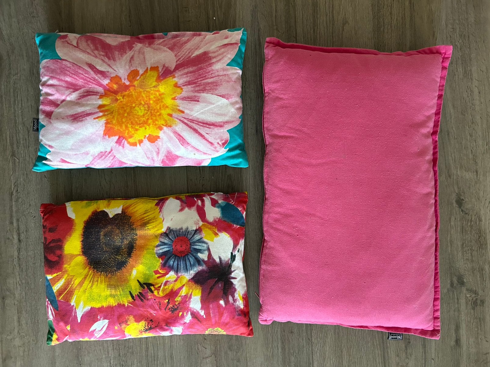 Vrolijke gekleurde tuinkussens Mood Collection roze geel, Ophalen of Verzenden, Zo goed als nieuw