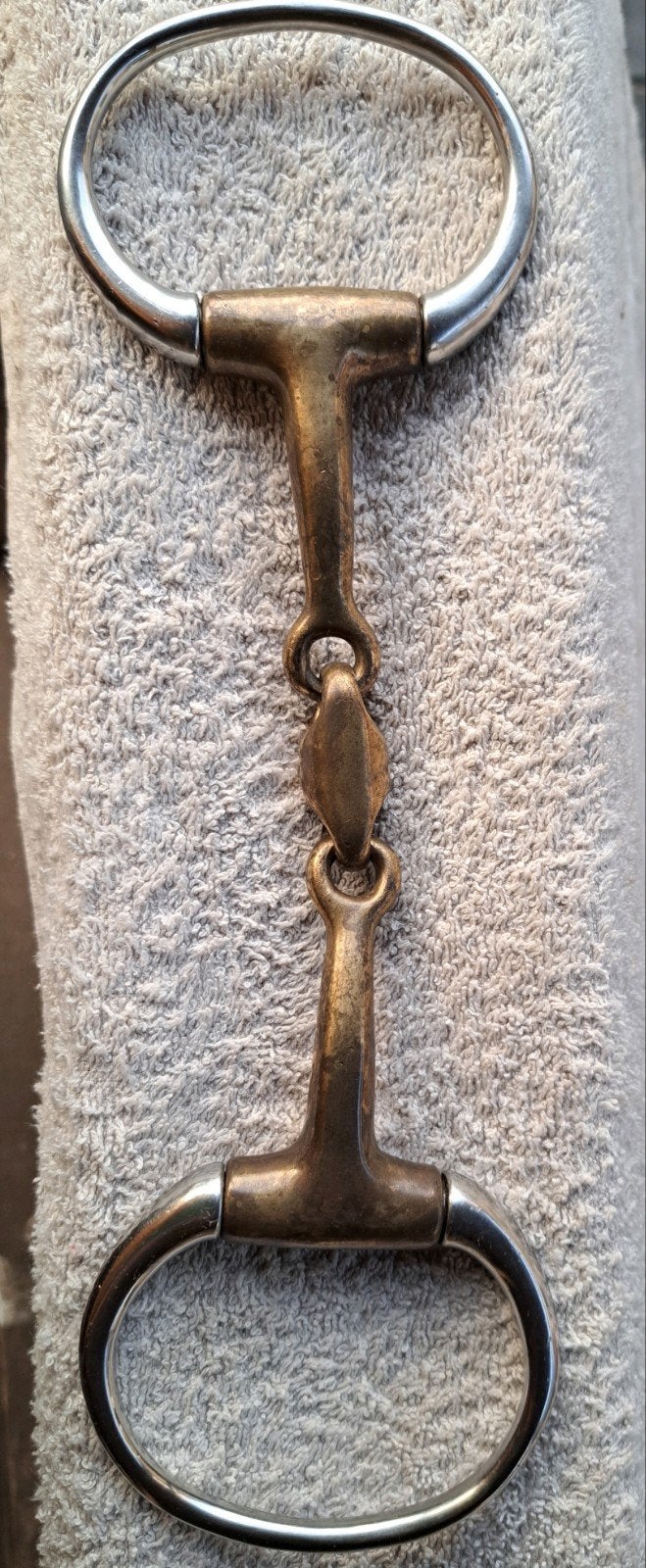 Dubbel gebroken D-trensbit 14 cm, Ophalen of Verzenden, Gebruikt, Bit