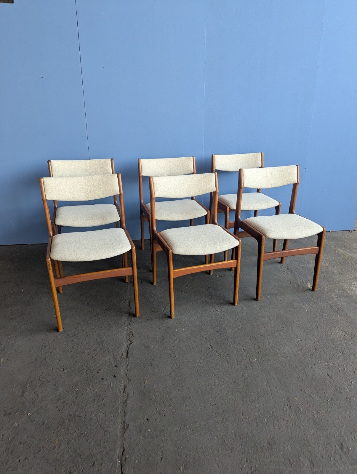 6 (of 8) vintage Deense stoelen Erik Buch, Huis en Inrichting, Stoelen, Ophalen, Bruin, Hout