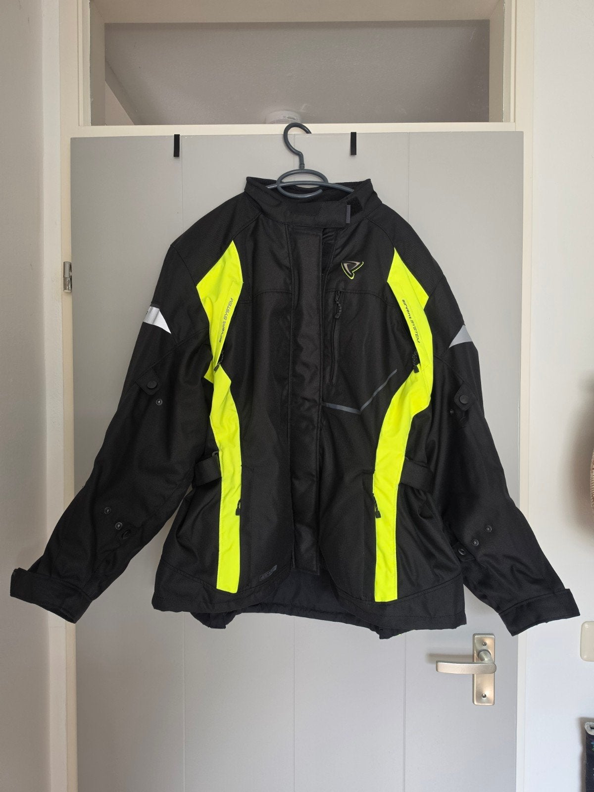 Dames motorjas Zwart/Neon Geel Maat 52, Motoren, Kleding | Motorkleding, Ophalen, Jas | textiel, Difi, Dames