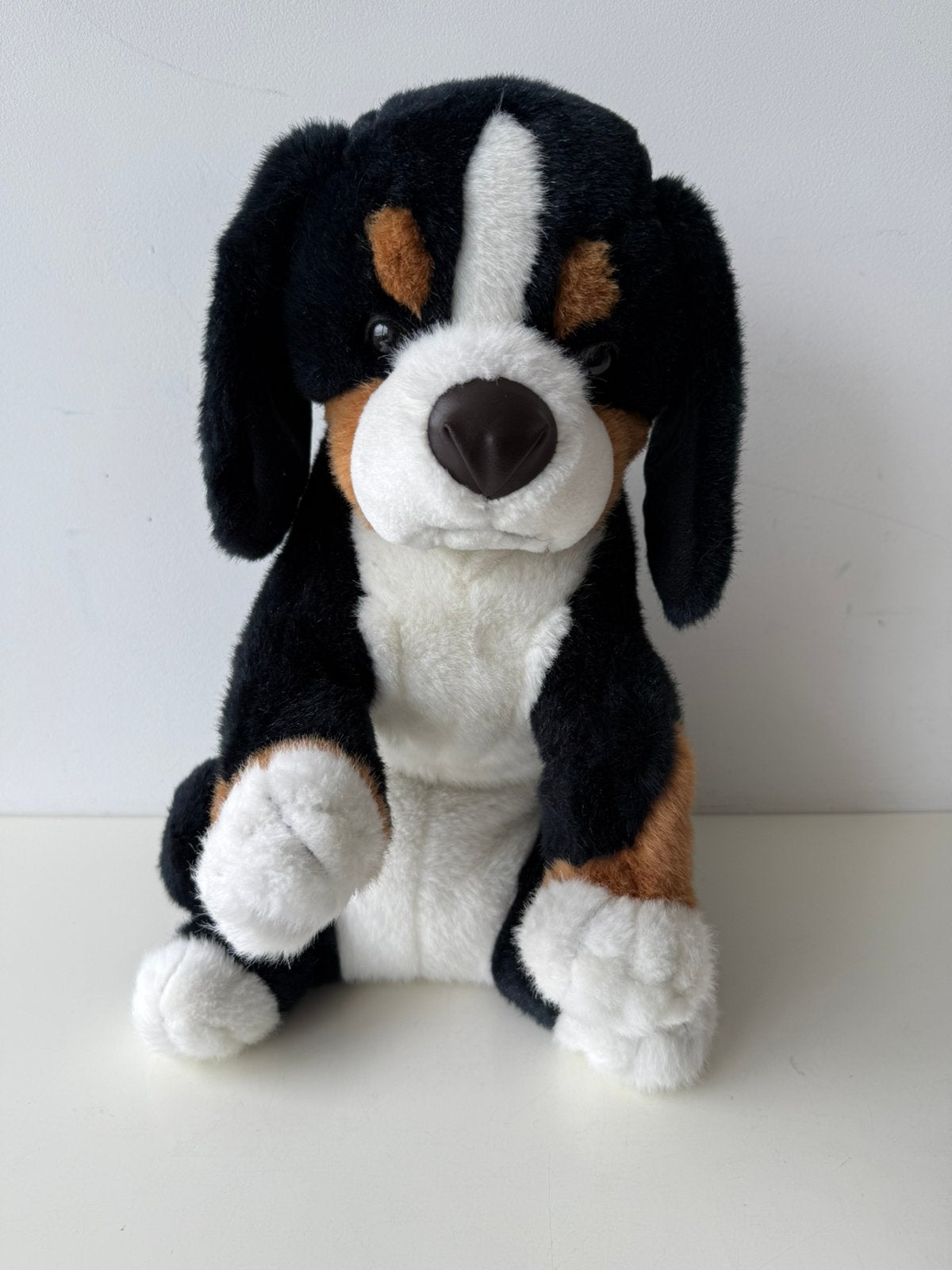 Knuffel hond Berner Sennen met halsband 45 cm / Otto Simon, Overige merken, Overige karakters, Zwart, Zo goed als nieuw
