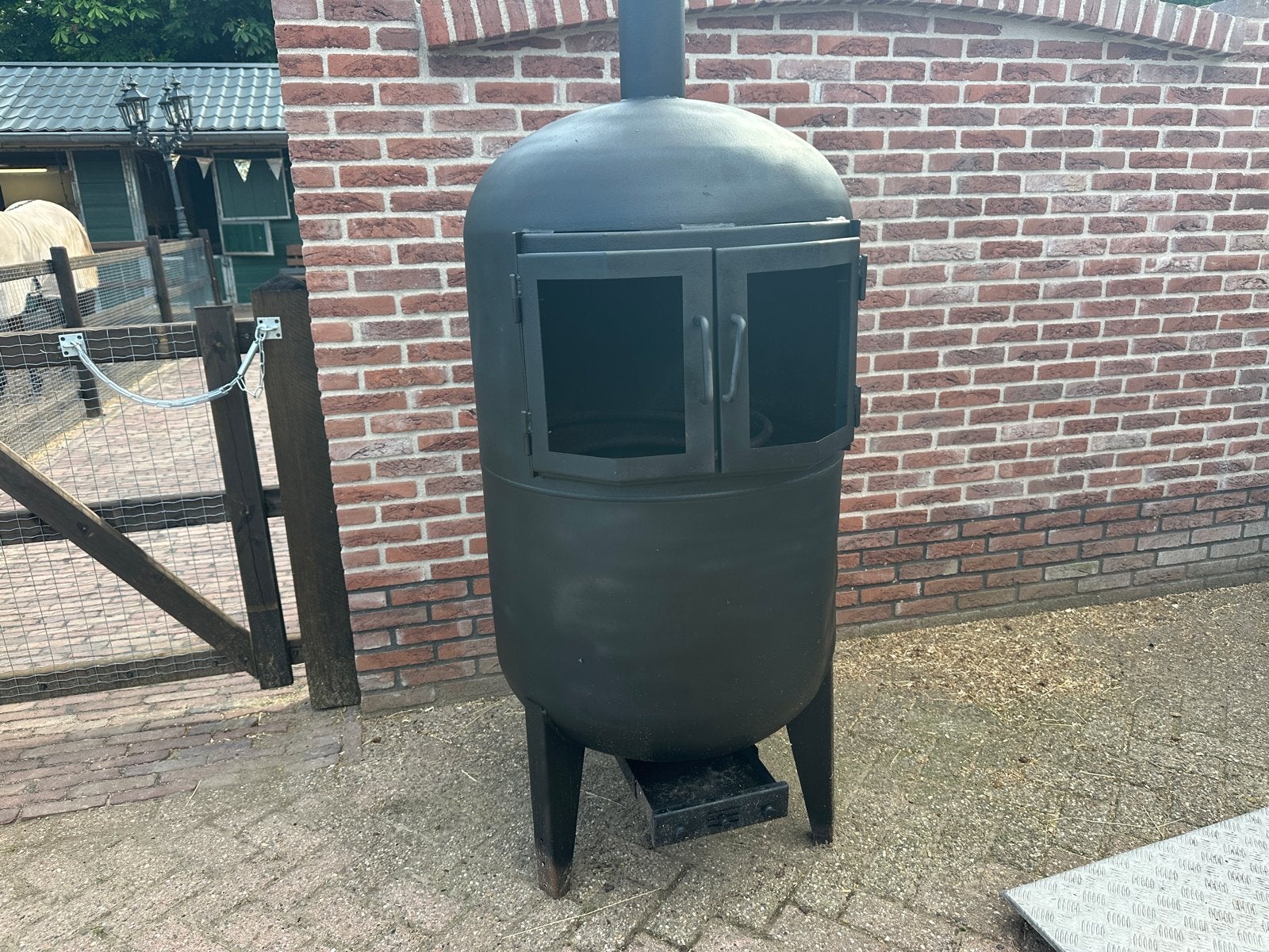 XXL zwembad verwarming hout gestookt, Ophalen, Gebruikt