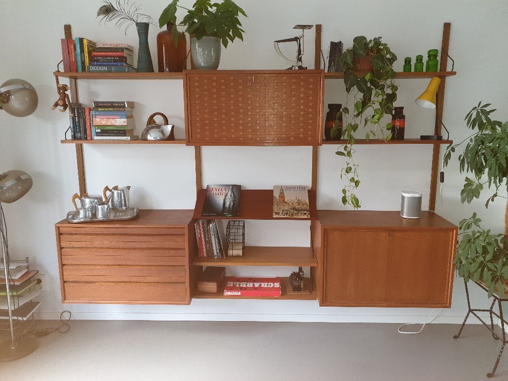 Vintage Cadovius Wandmeubel Jaren '60, Huis en Inrichting, Kasten | Dressoirs, Ophalen, Gebruikt, Met deur(en), Teakhout
