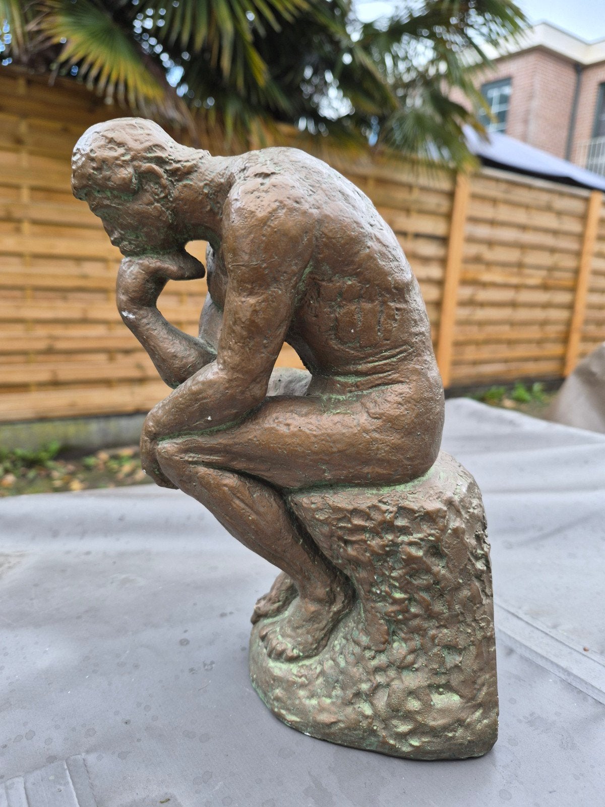 Vintage polystyreen beeld de denker. Augustus Rodin, Ophalen of Verzenden, Zo goed als nieuw, Mens