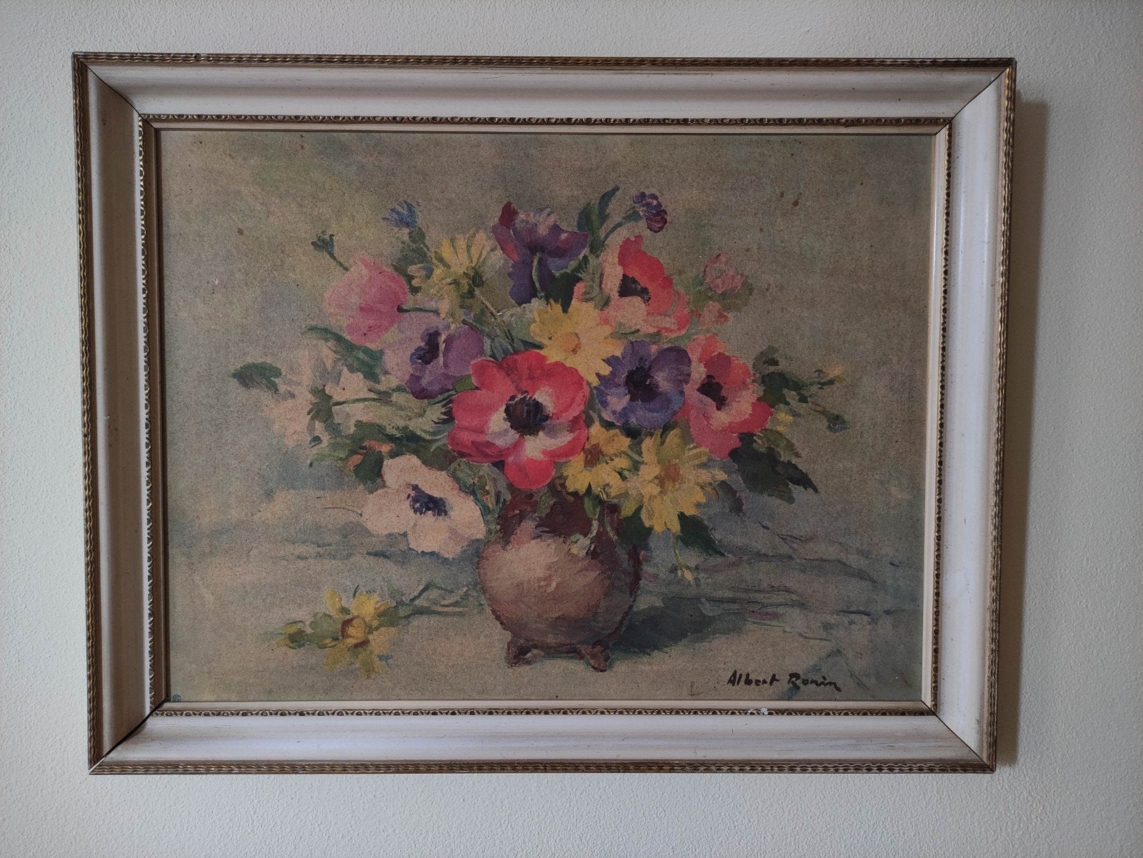 schilderij stilleven bloemen boeket veldbloemen vintage, Ophalen of Verzenden, Bloemen