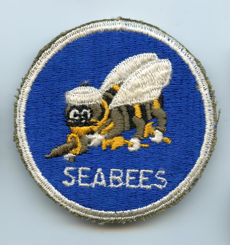 WO2 US Navy Seabees Patch, Verzamelen, Ophalen of Verzenden, Marine, Amerika, Embleem of Badge