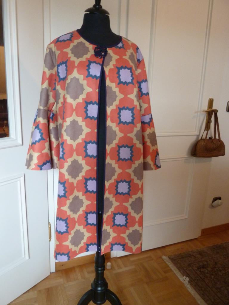 Paule Ka aparte tussenseizoen jas, geometrisch dessin, 38/40, Kleding | Dames, Maat 38/40 (M), Overige kleuren, Paule Ka, Verzenden