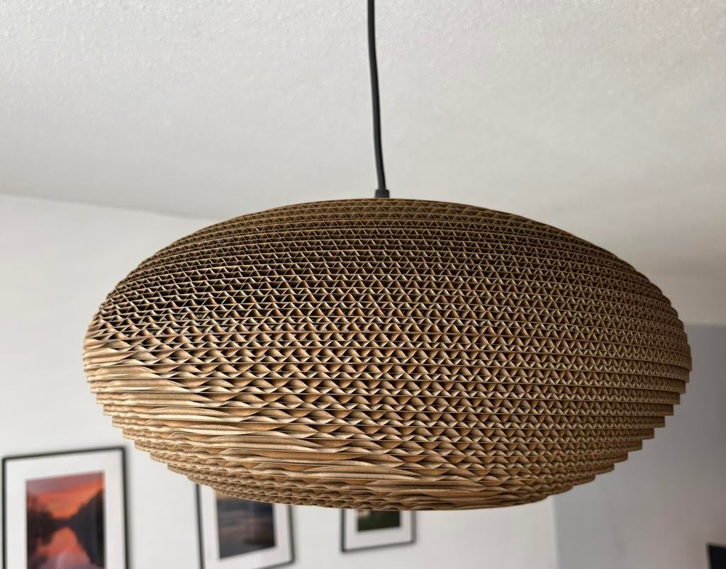 Greypants Disk Hanglamp 16" (40cm) met zwarte draad, Huis en Inrichting, Ophalen of Verzenden, Zo goed als nieuw, Minder dan 50 cm