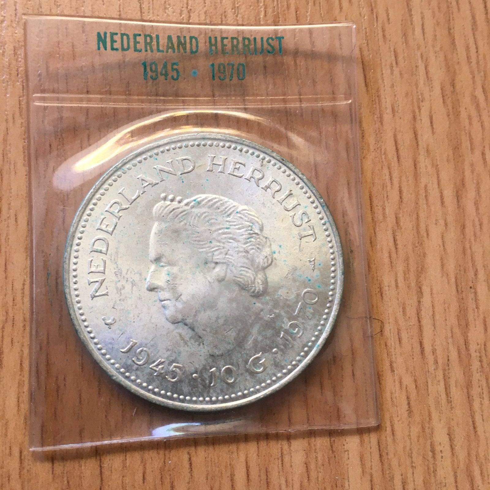 Zilveren 10 gulden munt. Nederland herrijst 1945-1970, Ophalen of Verzenden, Koningin Juliana, 10 gulden