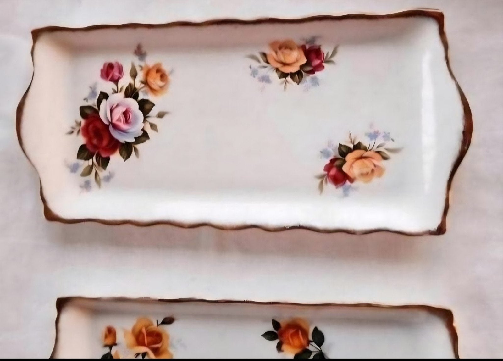 Old Foley James Kent cackeschaal witte roze gele roosjex, Ophalen of Verzenden