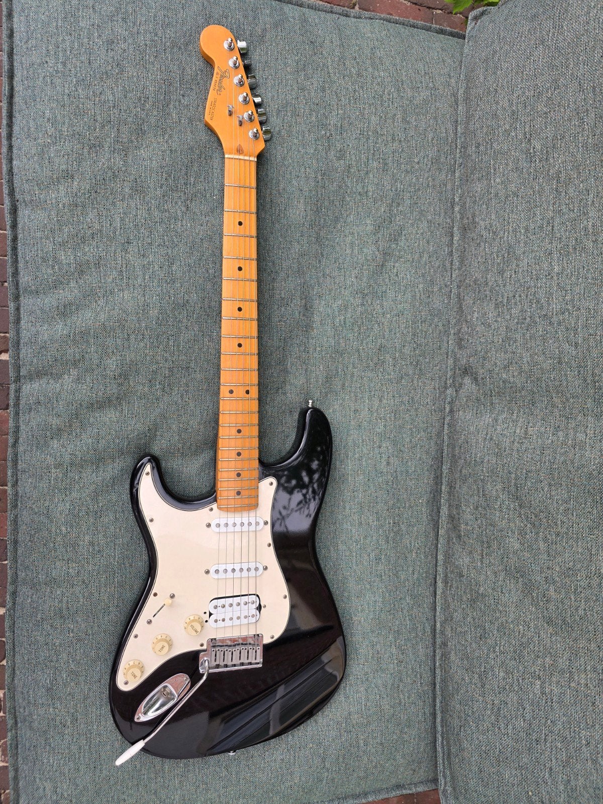 Amerikaanse Fender Stratocaster, linkshandig, Ophalen of Verzenden, Zo goed als nieuw, Solid body, Fender
