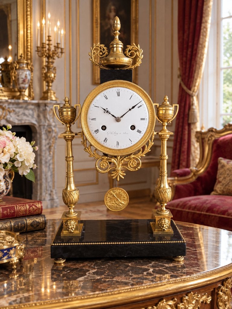 Vuurvergulde Bronzen franse pendule, Ophalen of Verzenden