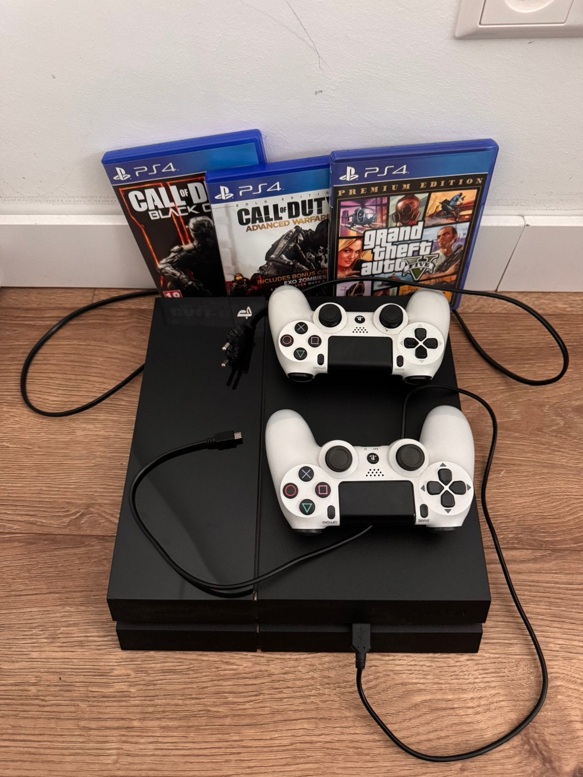 Sony PlayStation 4 500GB + 2 controllers + 3 games, Ophalen, Met 2 controllers, Original, 500 GB