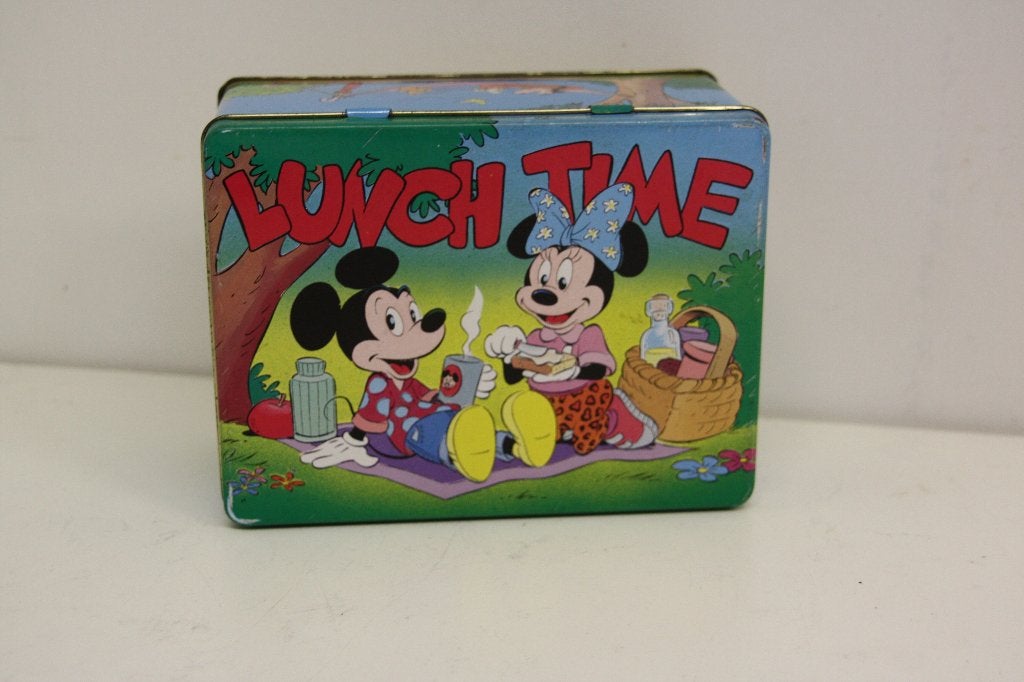 Vintage metalen lunchbox Mickey en Minnie Mouse, Ophalen of Verzenden, Mickey Mouse, Zo goed als nieuw, Overige typen