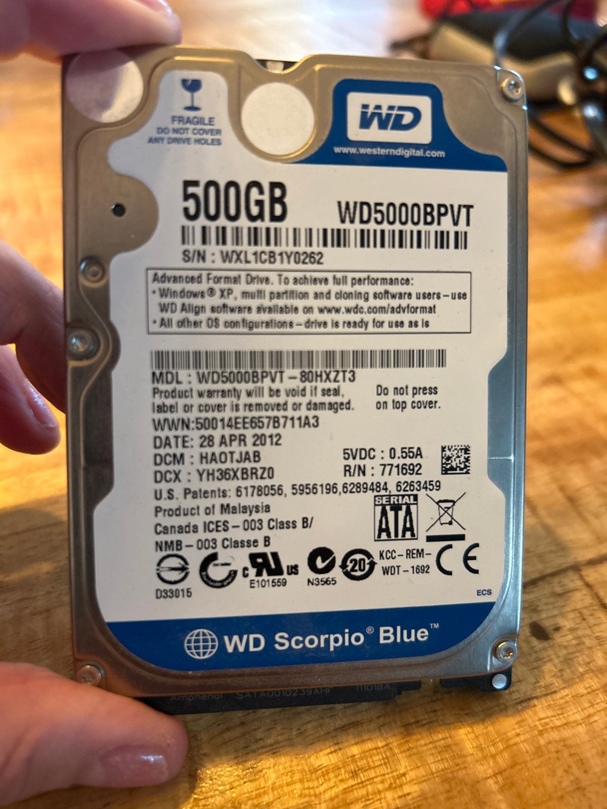 WD Scorpio Blue 500GB HDD - Interne Harde Schijf, Intern, Gebruikt, Ophalen of Verzenden, Laptop