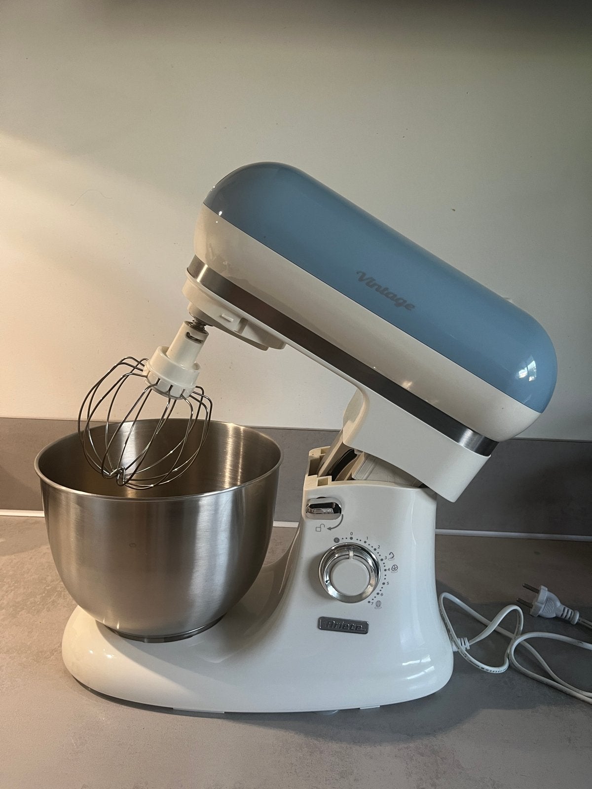 Ariete 1588/05 Vintage Keukenmachine - 5.5L - 2400W - Blauw, 4 liter of meer, Ophalen of Verzenden, Gebruikt, 3 snelheden of meer