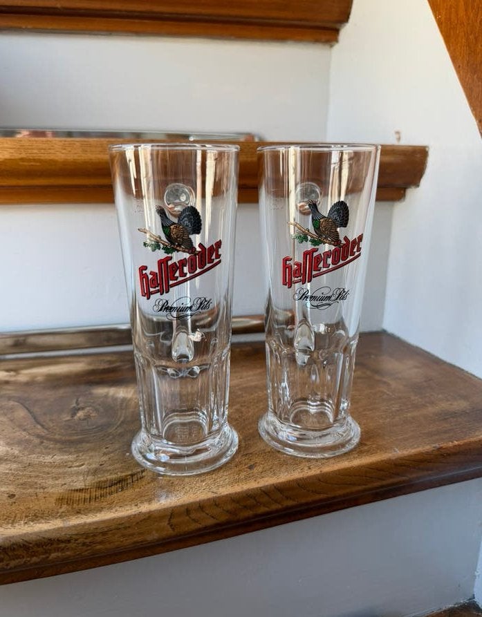 2x Hasseröder Premium Pils bierglas 0,25L, Ophalen of Verzenden, Zo goed als nieuw, Glas of Glazen, Overige merken