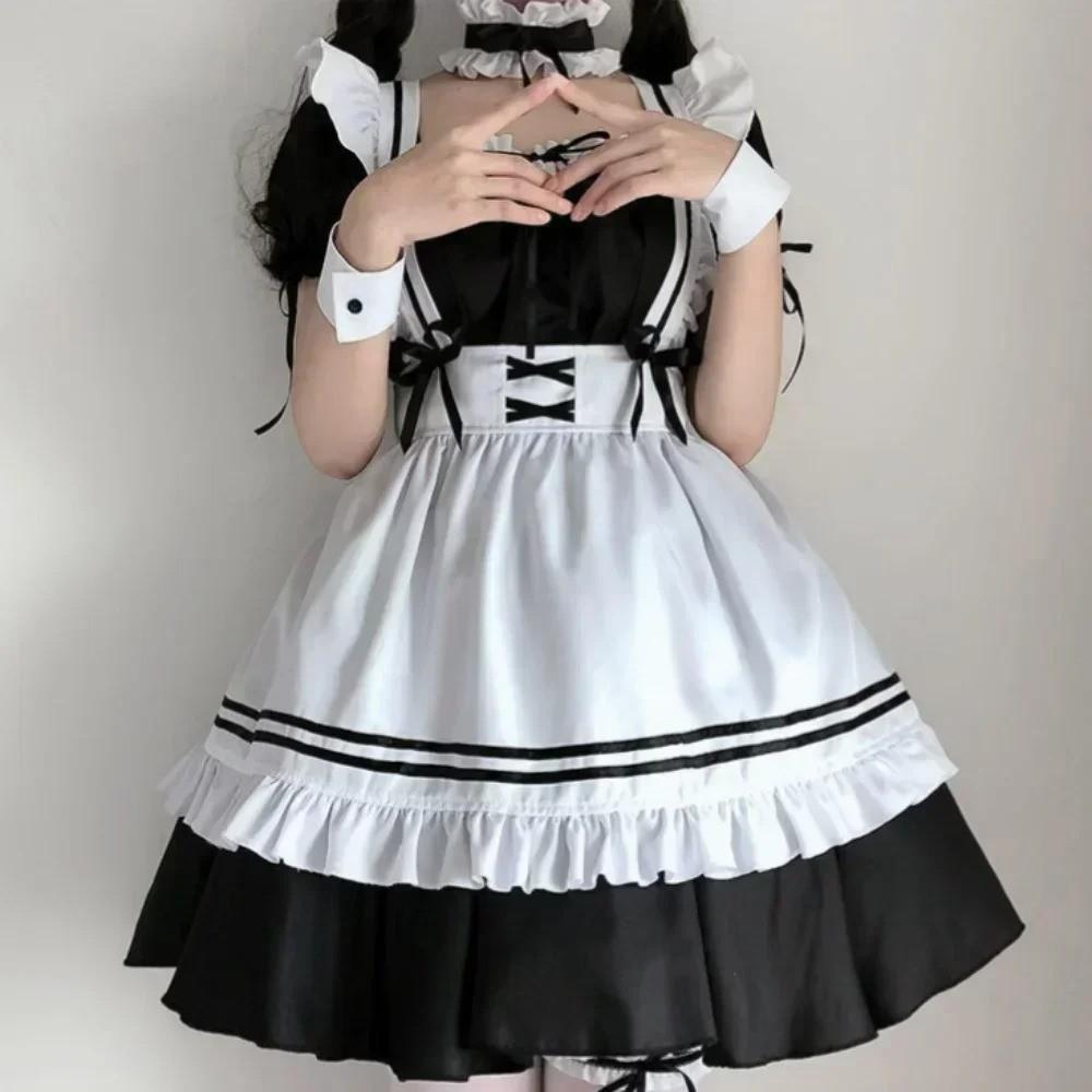 Cosplay outfit Lolita / Dienstmeisje compleet zwart wit, Ophalen of Verzenden, Nieuw, Pak of Jurk
