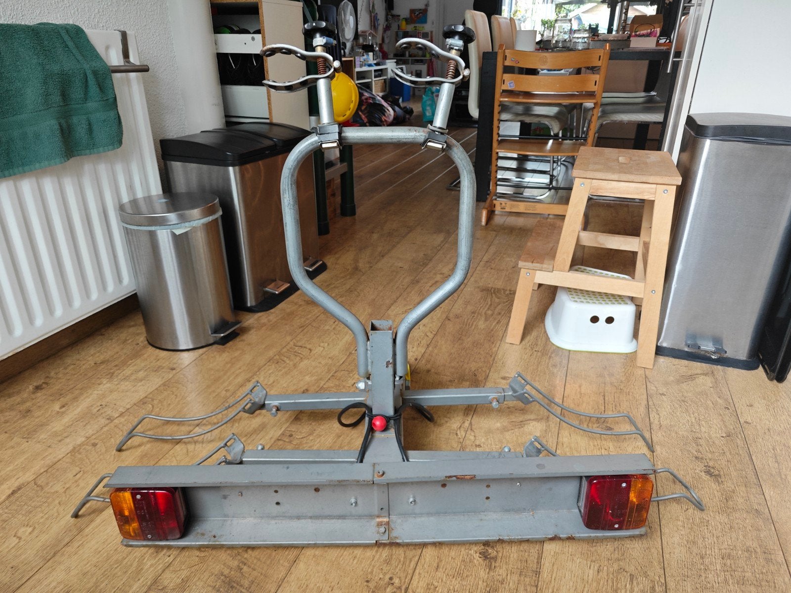 Kantelbare fietsendrager voor 2 fietsen, Ophalen, 2 fietsen, Gebruikt, Trekhaakdrager