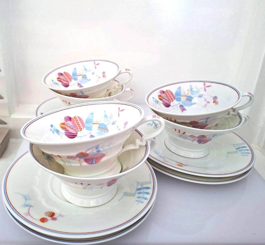 Set 6 Art Deco Rosenthal Porselein Madeleine Kop & Schotels, Ophalen of Verzenden