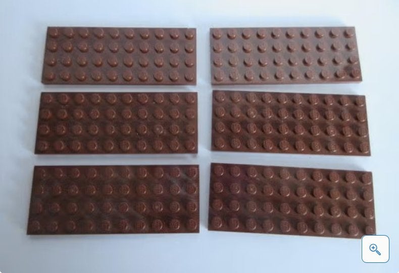 nr. 6907, 6 platen, roodbruin 4x10., Ophalen of Verzenden, Zo goed als nieuw, Complete set, Lego