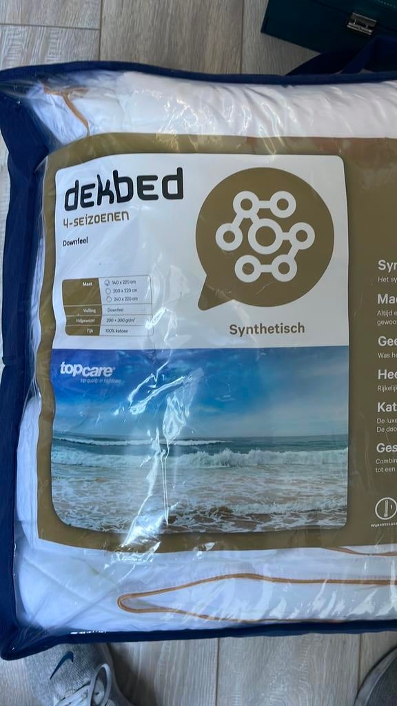 Dekbed 4 seizoenen 140 x 220 cm downfeel, Ophalen, Wit, Tweepersoons, Deken of Dekbed
