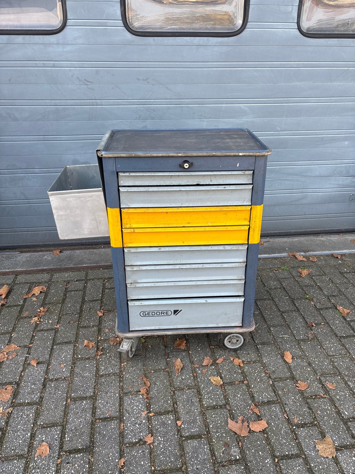 Gedore gereedschapswagen met lades en opbergbak, Ophalen, Gebruikt, Gereedschapsopslag, Gedore