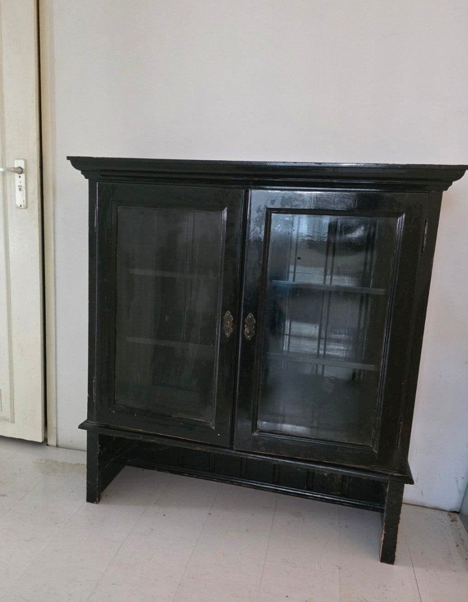 dressoir kast barok brocante zwart, Huis en Inrichting, Ophalen, 25 tot 50 cm, Glas