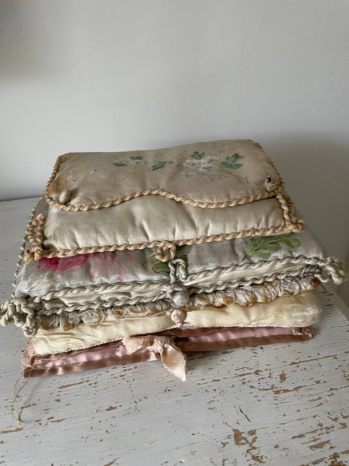 4 oude Franse zijde lingerie hoesjes, Antiek en Kunst, Ophalen of Verzenden