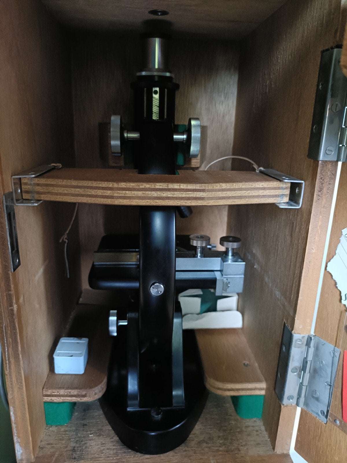 Vintage Olympus Tokyo Microscoop 247513 in houten kist, Audio, Tv en Foto, Optische apparatuur | Microscopen, Ophalen, Gebruikt