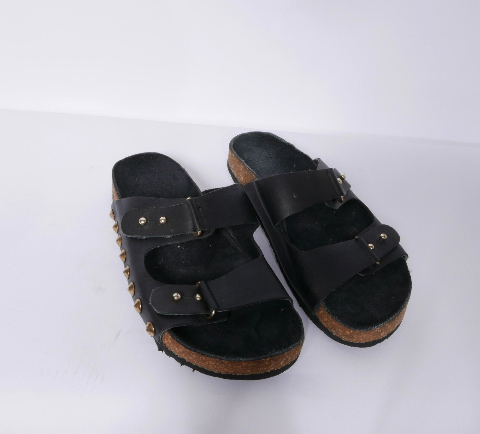 EDEN zwarte leren sandalen maat 37 NIEUW, Zwart, Zo goed als nieuw, Sandalen of Muiltjes, Ophalen of Verzenden