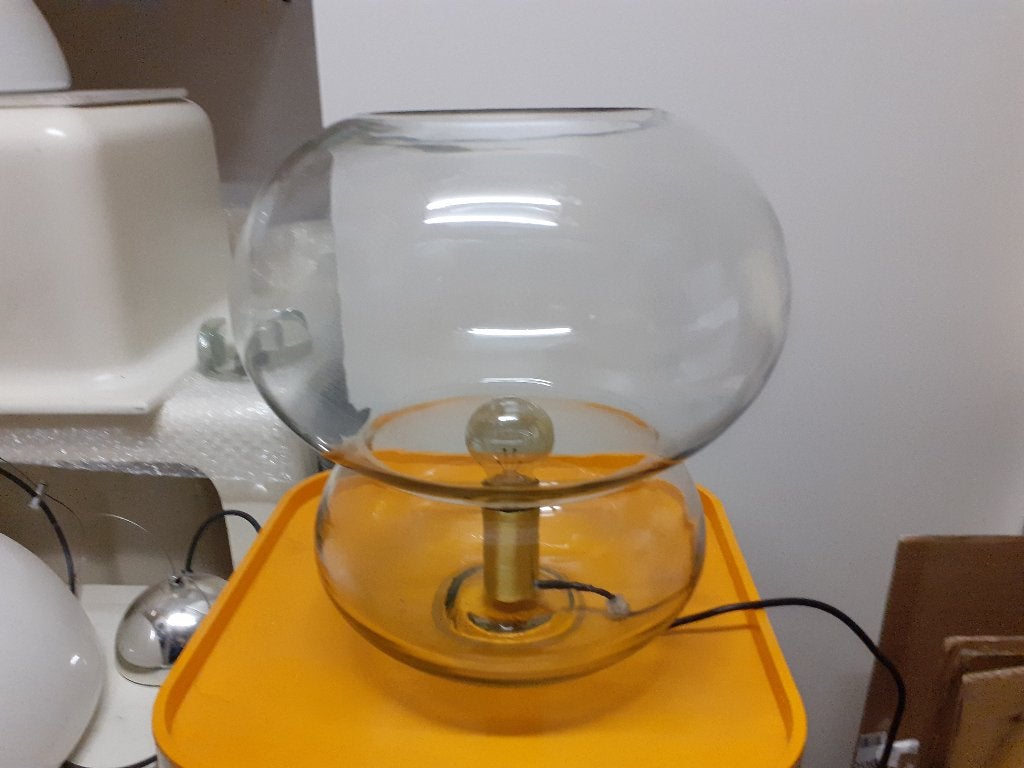 Glazen mushroom tafellamp retro jaren 60 70 vintage design, Gebruikt, ?, Glas, ?