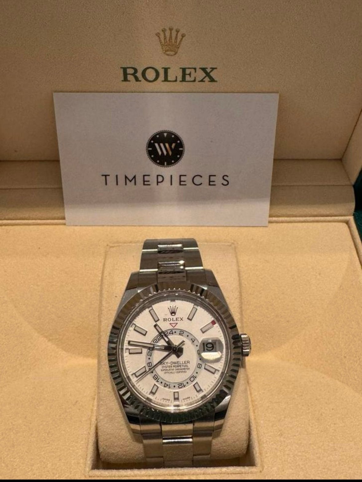 Rolex Sky-Dweller 326934 03-2018 Pre owned, Sieraden, Tassen en Uiterlijk, Ophalen, Staal, Polshorloge, Zo goed als nieuw