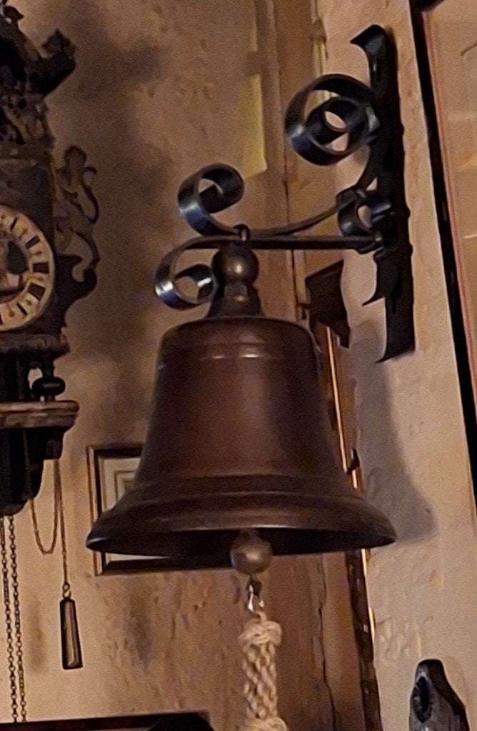 Bronzen bel, scheepsbel., Antiek en Kunst, Ophalen, Brons