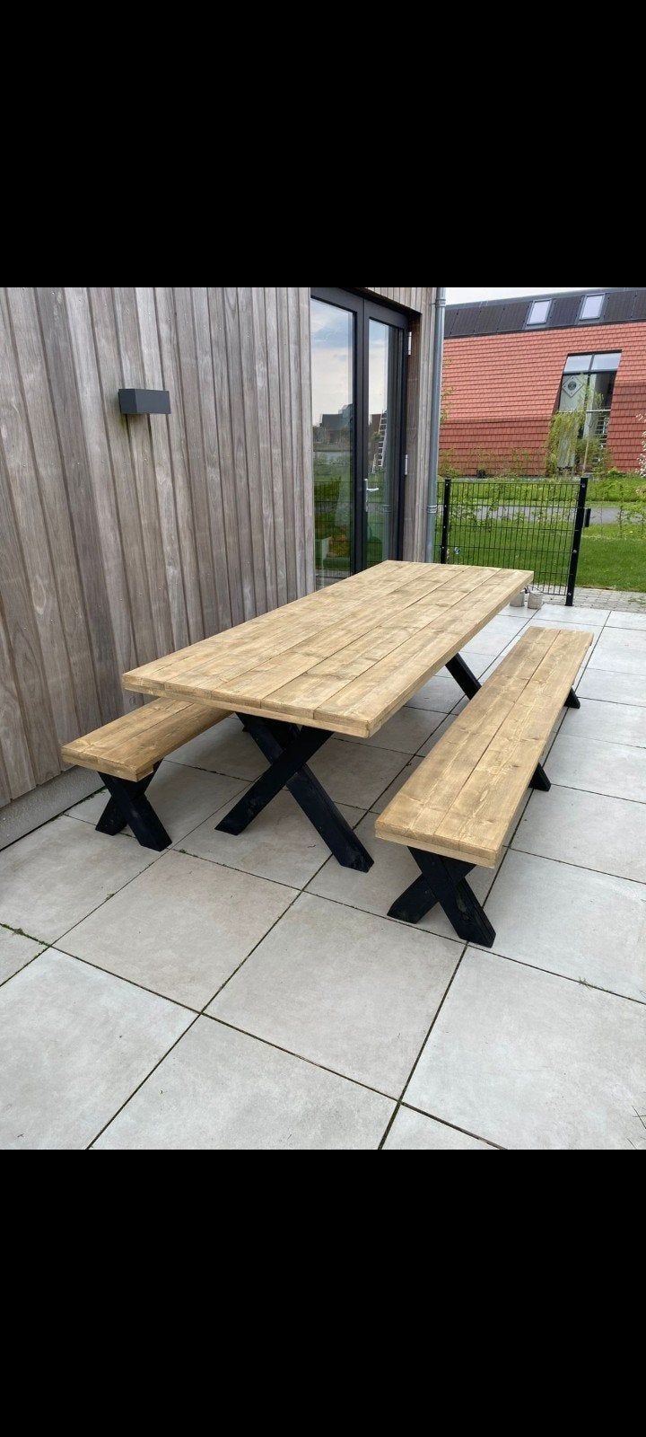 tuintafel mangohout robuuste douglas, Ophalen of Verzenden, Rechthoekig, Hout