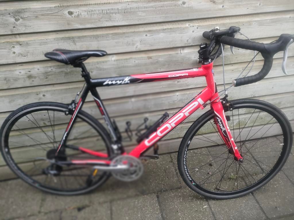 Coppi racefiets alu/carbon racefiets, Fietsen en Brommers, Fietsen | Racefietsen, Zo goed als nieuw, Overige merken, Meer dan 20 versnellingen