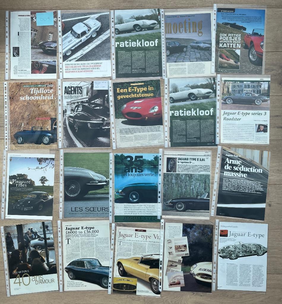 JAGUAR TYPE-E ARTIKELS, Boeken, Auto's | Folders en Tijdschriften, Verzenden, Zo goed als nieuw, Overige merken