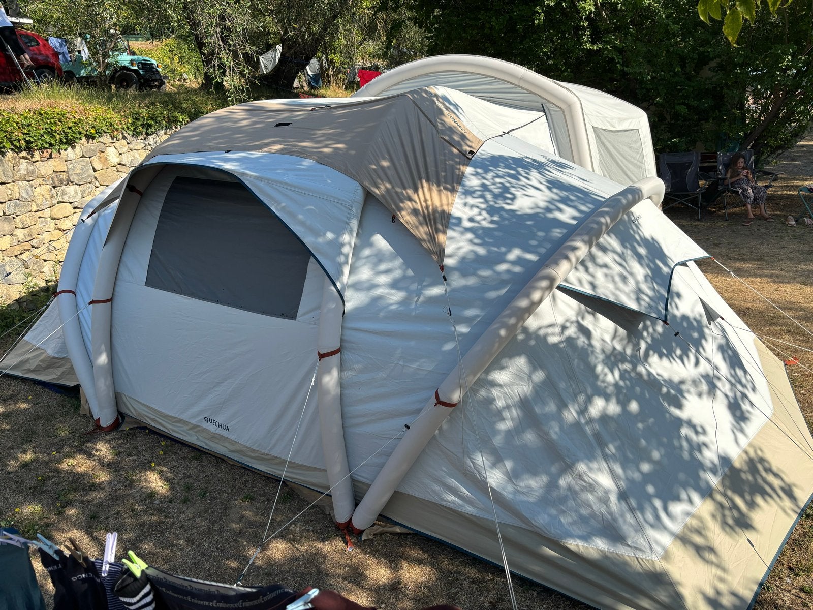 Decathlon Air Seconds 4.2 tent + Fresh Connect voortent, Ophalen, Gebruikt, Tot en met 4