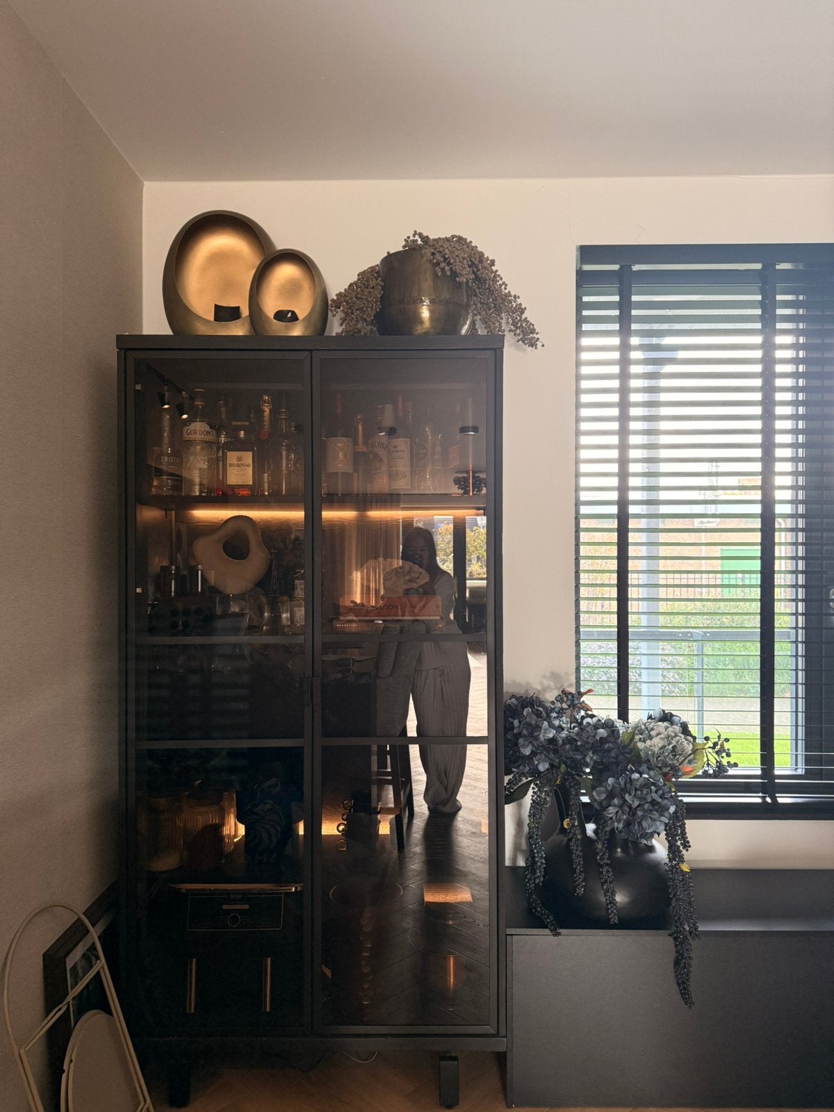 Set van 2 windlichten Richmond goud, Huis en Inrichting, Ophalen of Verzenden, Zo goed als nieuw, Goud