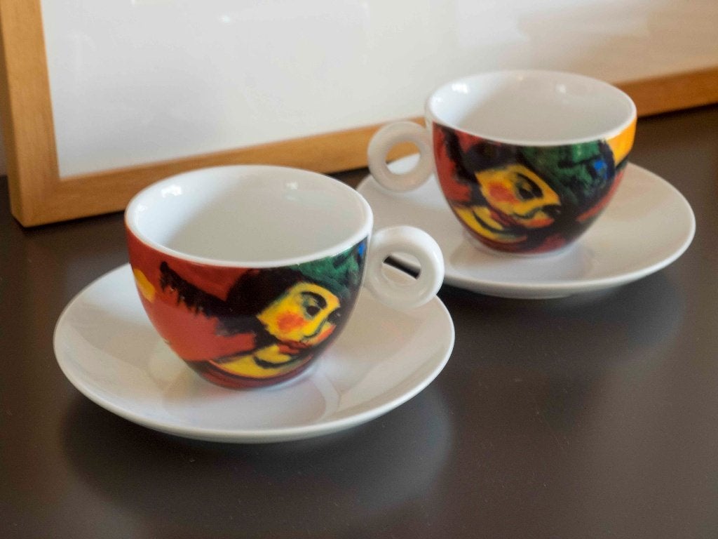 Cappuccino kop en schotels l design Hermann Max Pechstein, Overige materialen, Overige merken, ., Ophalen of Verzenden