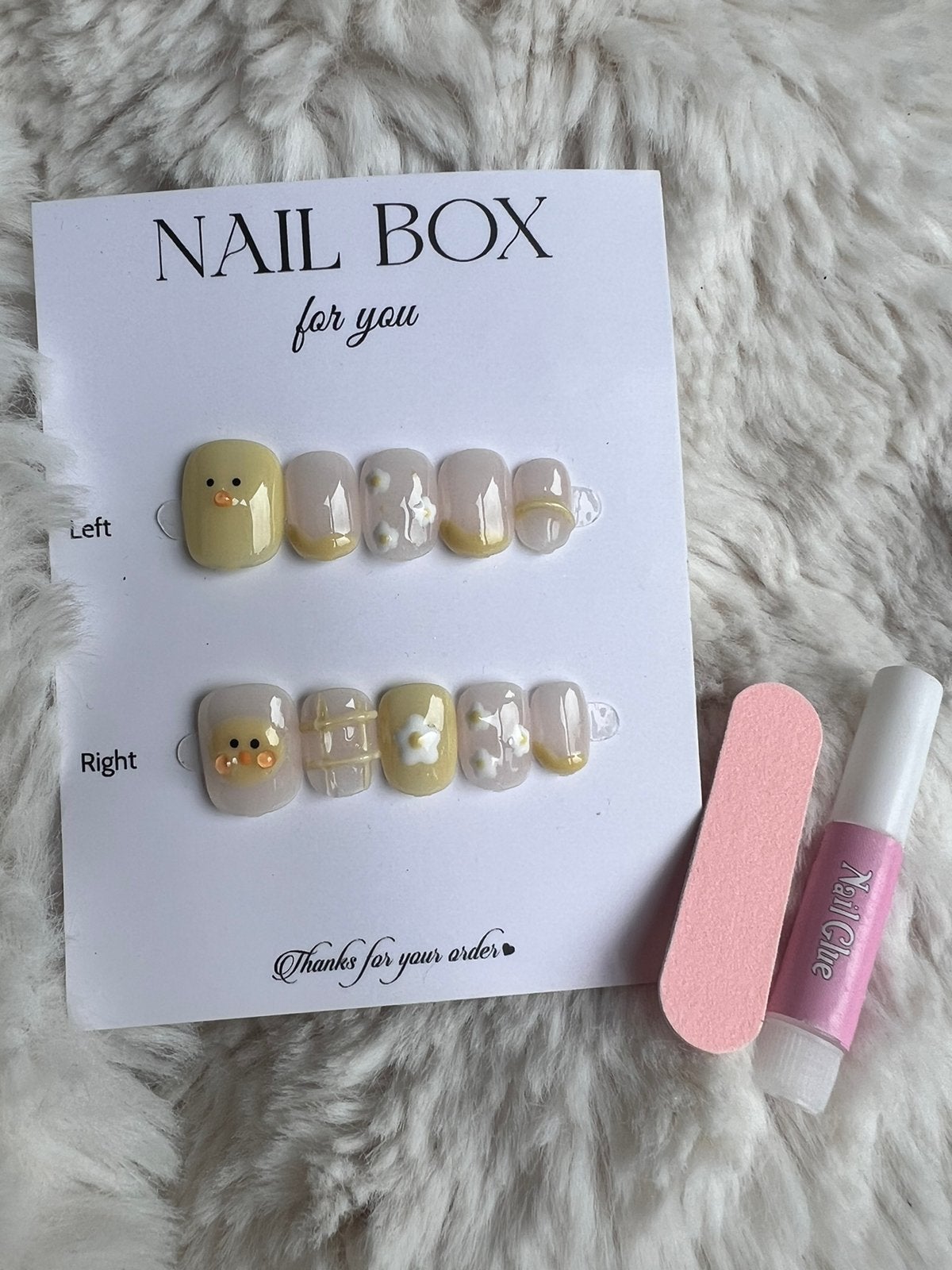 Nail press on - nail box - nail art - nagel tip, Geel, Nieuw, Ophalen of Verzenden, Handen en Nagels