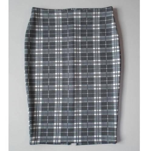 Marks & Spencer kokerrok geruite rok M&S maat 38/M, Kleding | Dames, Rokken, Gedragen, Maat 38/40 (M), Zwart, Onder de knie, Verzenden