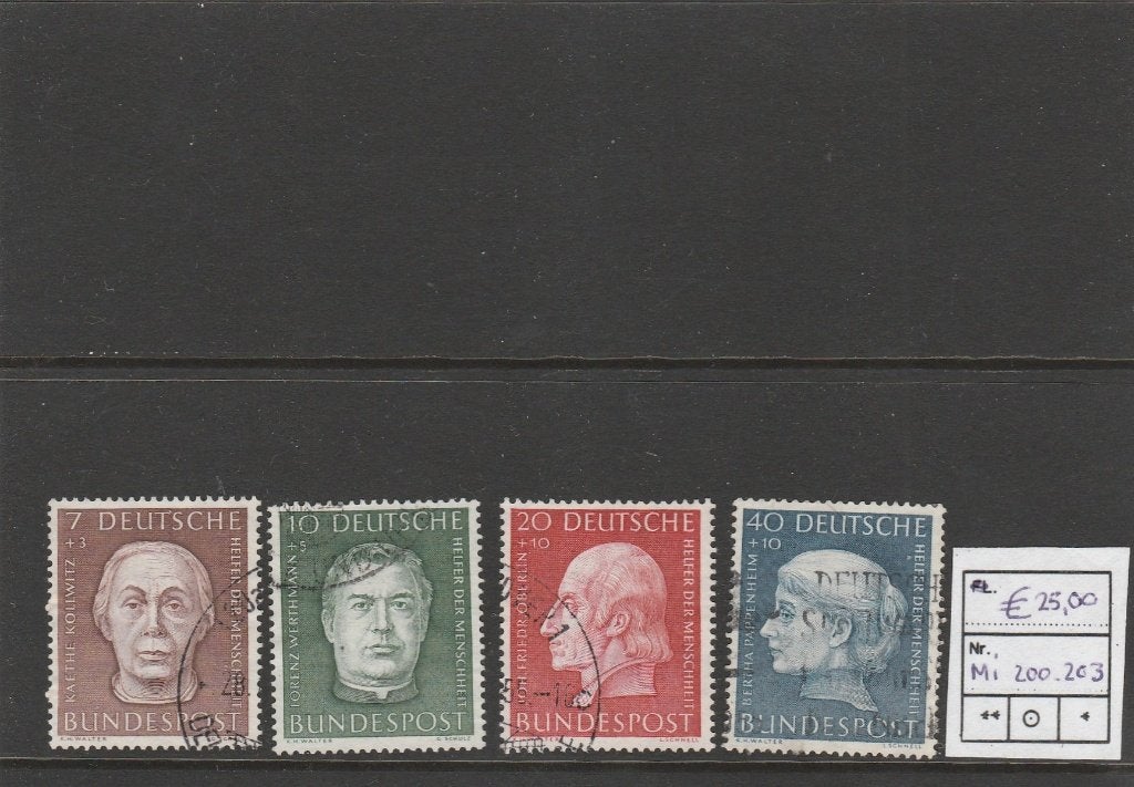 bundespost- mi 200-203, Ophalen of Verzenden, BRD