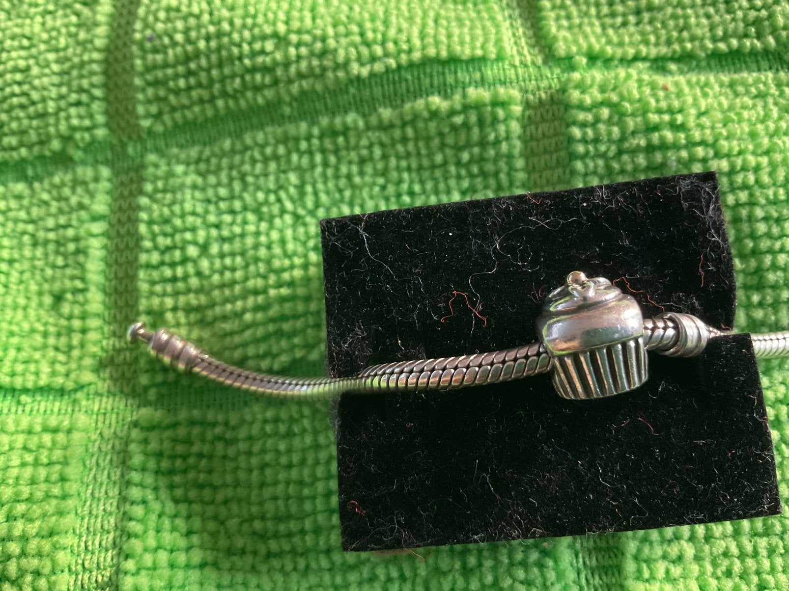 Pandora bedel cup Cake met Goud, Verzenden, Zo goed als nieuw, Zilver, Pandora