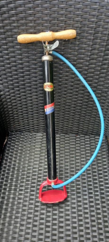 Vintage goede old school jumbo fietspomp met ijzeren voet, Fietsen en Brommers, Ophalen of Verzenden, Nieuw