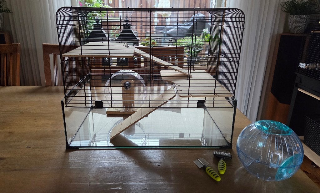 Hamsterkooi, Dieren en Toebehoren, Knaagdieren en Konijnen | Hokken en Kooien, Kooi, Minder dan 75 cm, Zo goed als nieuw, Hamster