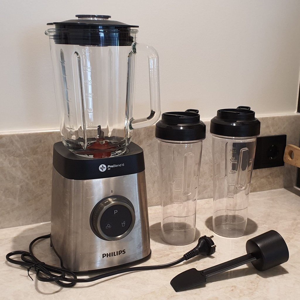 philips pro blender 6 3d inclusief 2 smoothie drinkflessen, Ophalen, Zo goed als nieuw, Powerblender