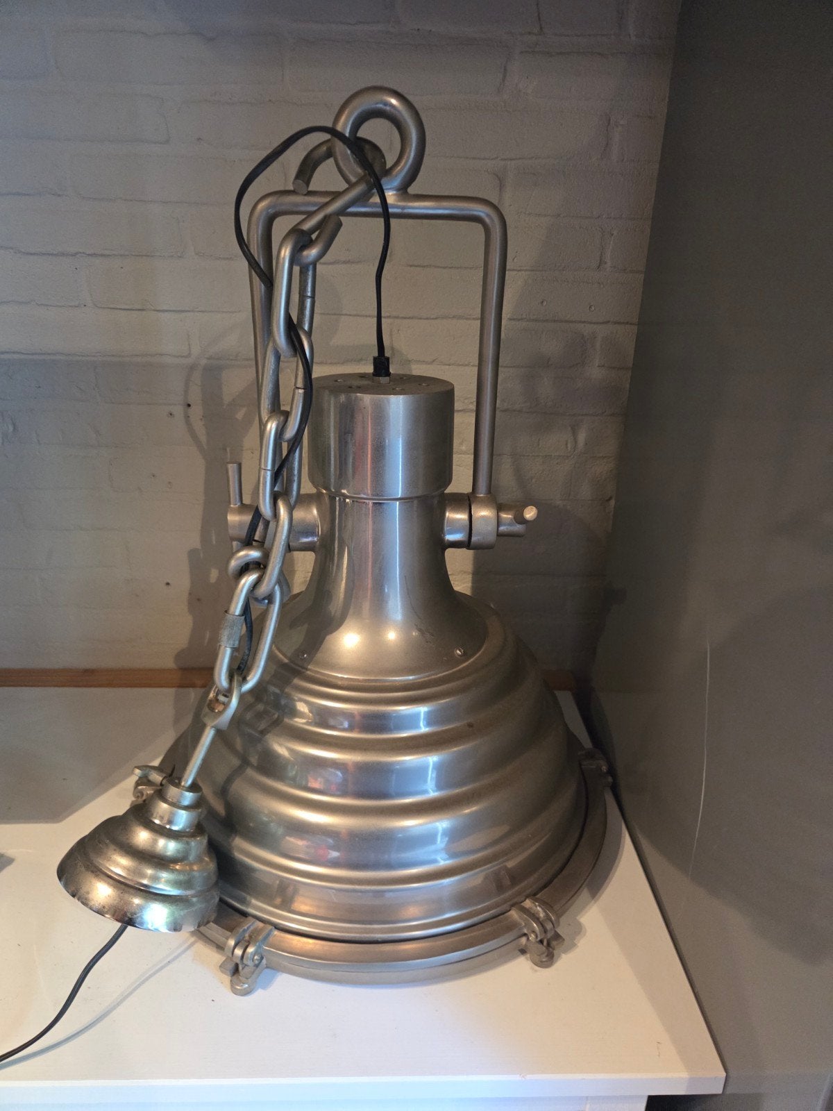 Industriële hanglamp - Diameter 46cm, Hoogte 63cm, Ophalen of Verzenden, Gebruikt, Metaal, Industrieel