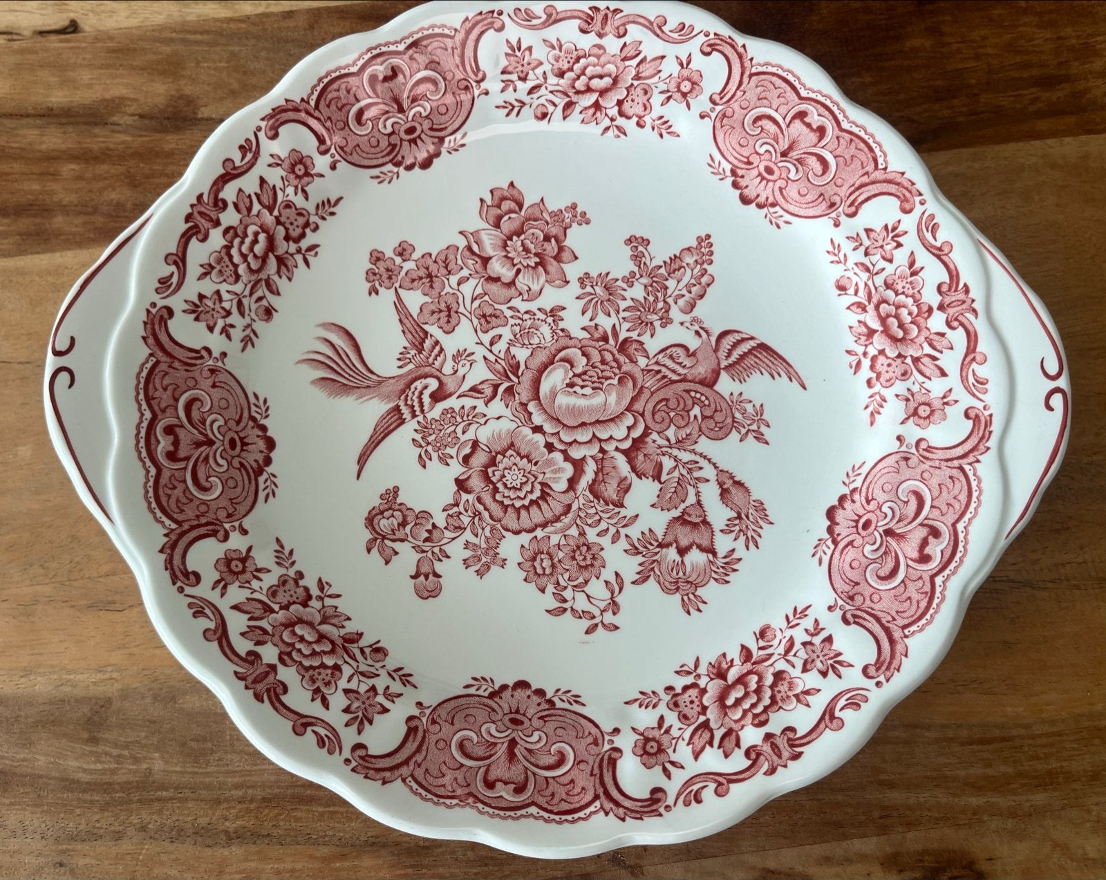 Vintage Ridgway Windsor Roze/Rood Serveerschaal (jaren '60/', Ophalen of Verzenden
