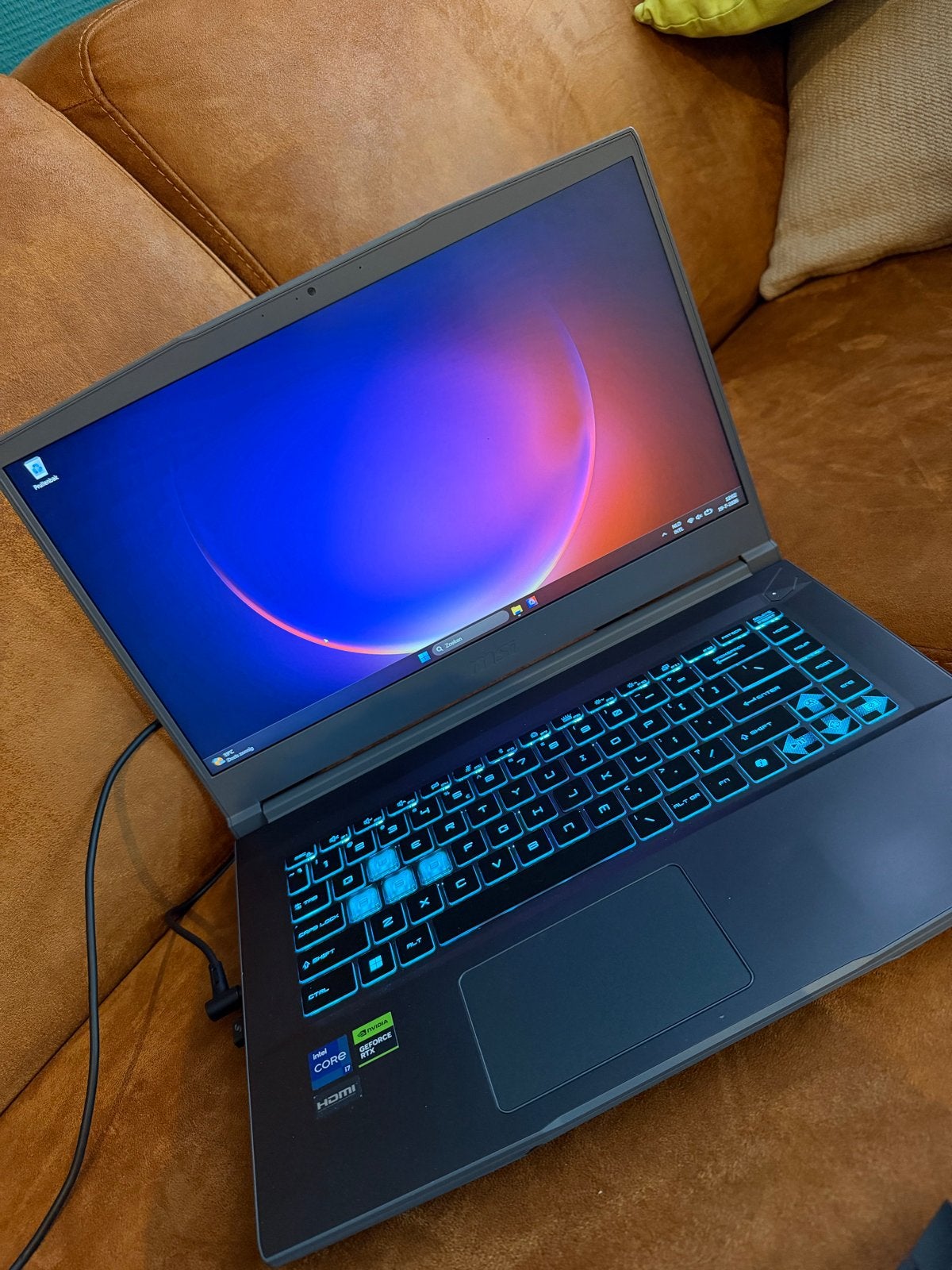 MSI Gaming Laptop - Intel Core i7, NVIDIA RTX, Ophalen, Met videokaart, 2 tot 3 Ghz, Zo goed als nieuw